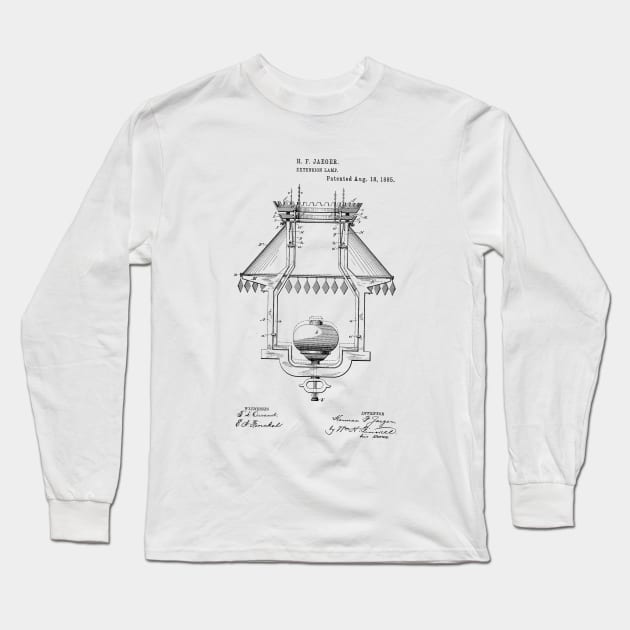 Extension Lamp Vintage Patent Hand Drawing Long Sleeve T-Shirt by TheYoungDesigns